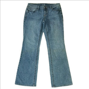 Apt 9 Blue Flare Wide Leg Jeans with Stitching